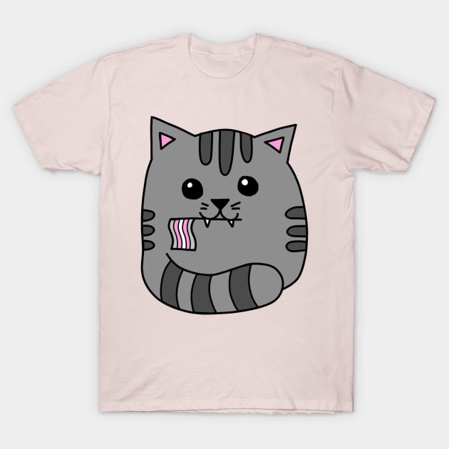 demigirl pride flag cat T-Shirt by alisadesigns